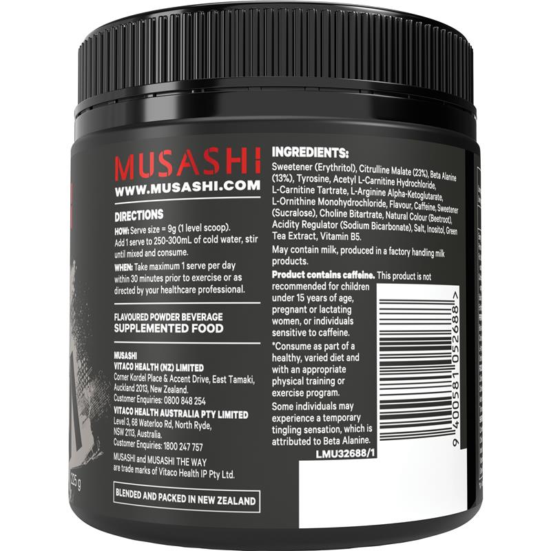 Load image into Gallery viewer, Musashi Pre Workout Shred Watermelon 225g
