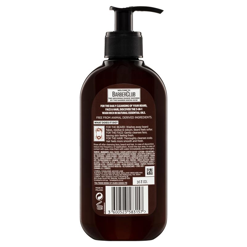 Load image into Gallery viewer, L'Oreal Men Expert Barber Club 3 in 1 Wash 200ml
