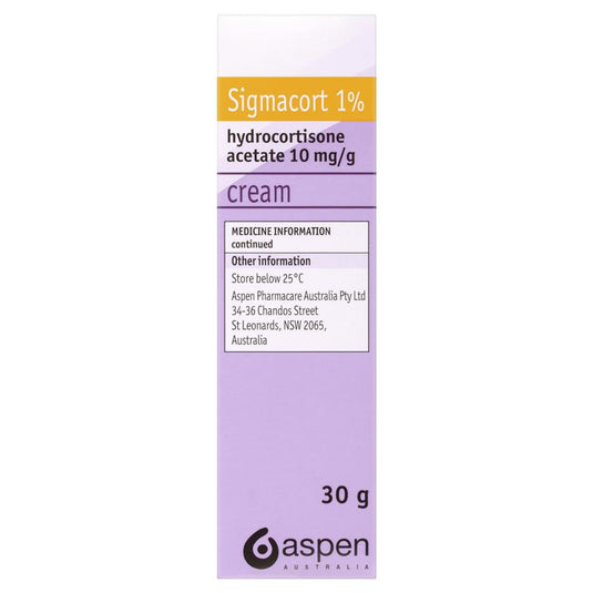 Sigmacort 1% Cream 30g - Hydrocortisone (S3)