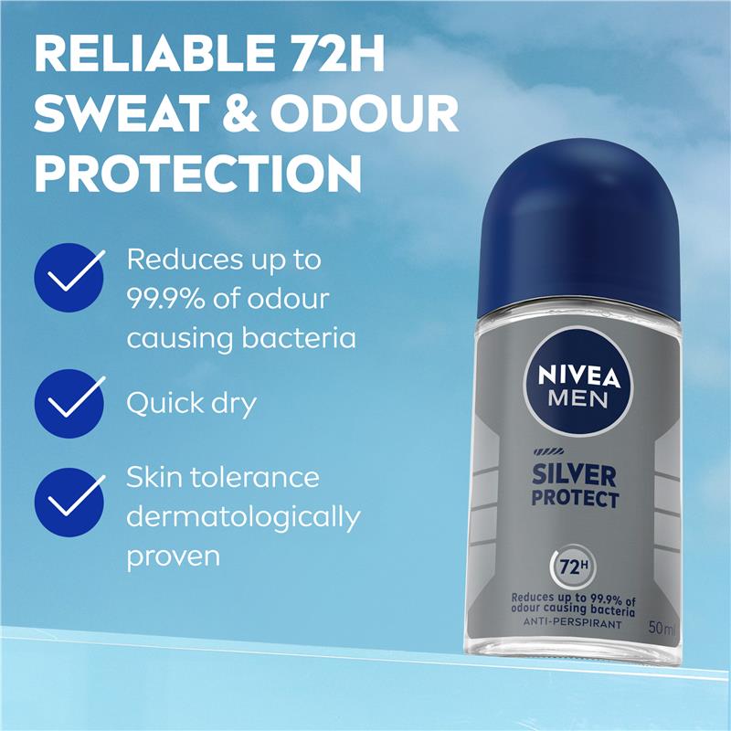 Load image into Gallery viewer, NIVEA MEN Deodorant Roll On Silver Protect 50ml

