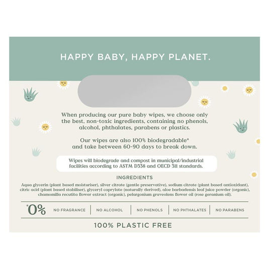 Tooshies Baby Wipes Aloe Vera and Chamomile 6 x 70 Pack