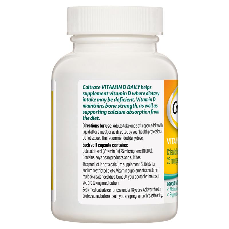 Load image into Gallery viewer, Caltrate Vitamin D 1000iu 60 Capsules
