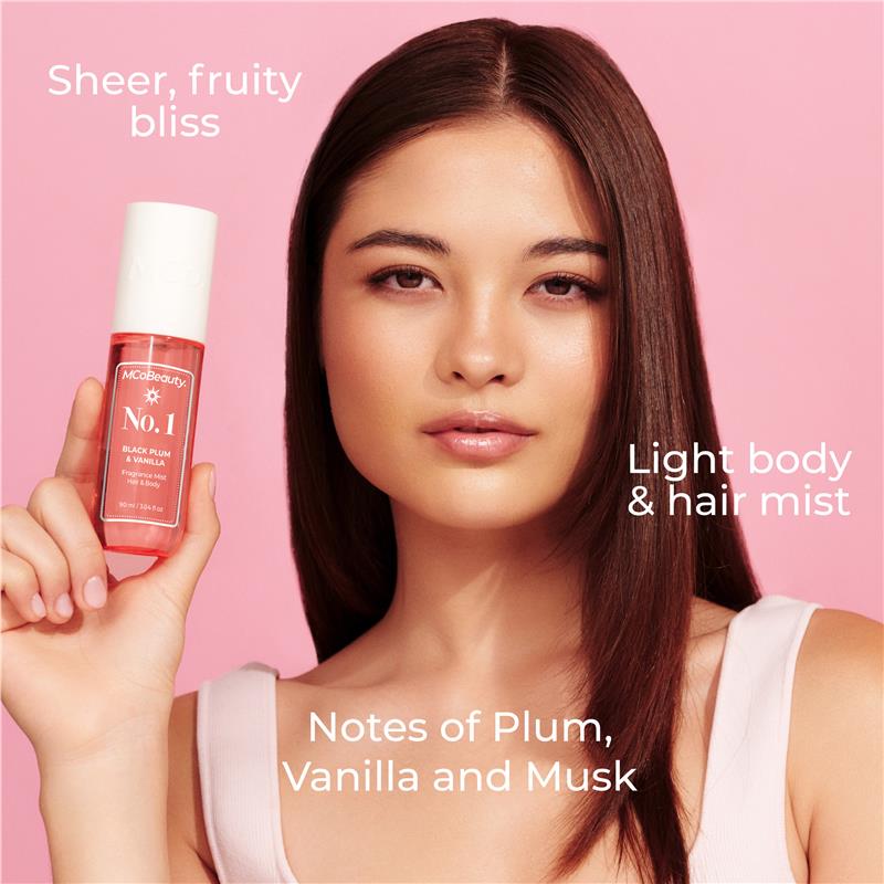 Load image into Gallery viewer, MCoBeauty Black Plum &amp; Vanilla No. 1 Fragrance Hair &amp; Body Mist 90ml
