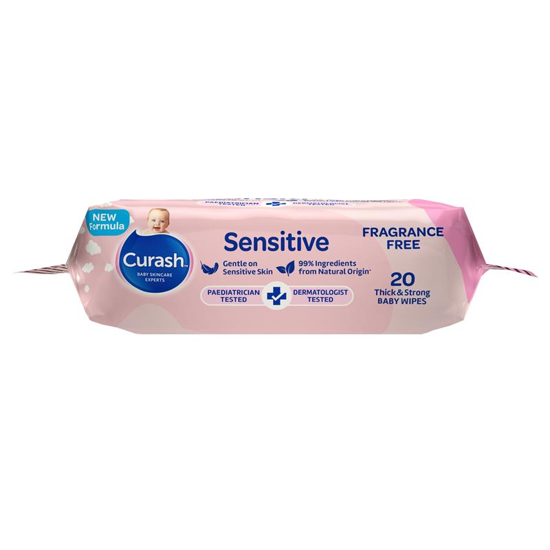 Load image into Gallery viewer, Curash Baby Sensitive Travel Wipes 20 Pack
