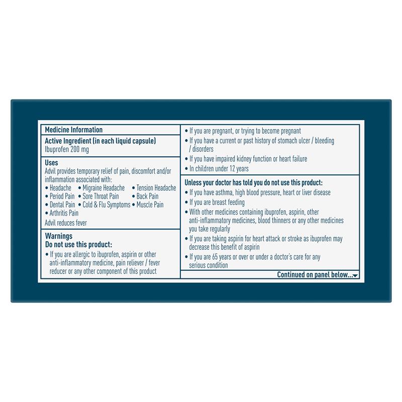 Load image into Gallery viewer, Advil Ibuprofen Pain Relief Liquid Mini 90 Capsules
