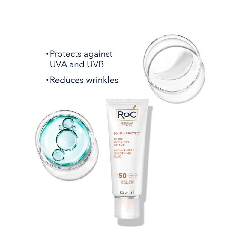 Load image into Gallery viewer, Roc Soleil-Protect Anti-Wrinkle Smoothing Fluid SPF50 50ml
