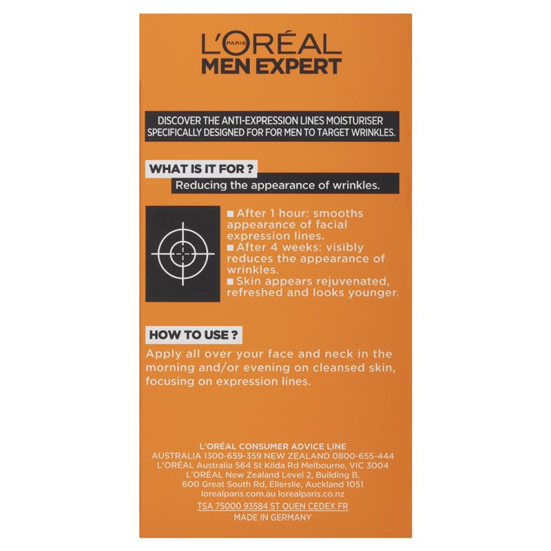Load image into Gallery viewer, L'Oreal Men's Expert Erase Wrinkles Moisturising Cream 50ml
