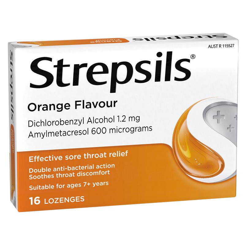 Load image into Gallery viewer, Strepsils Soothing Lozenges Orange 16pk Sore Throat Double Antibacterial
