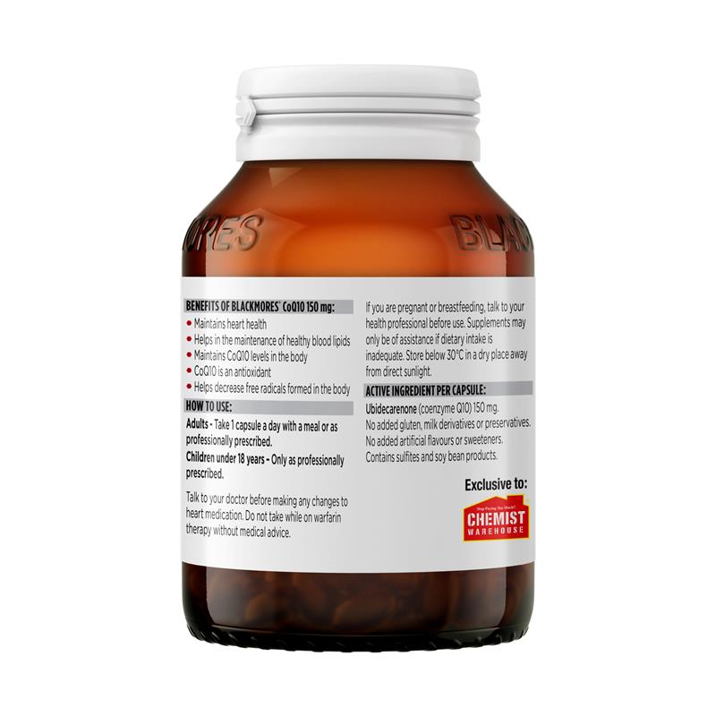Load image into Gallery viewer, Blackmores CoQ10 150mg High Potency 125 Capsules Exclusive Size
