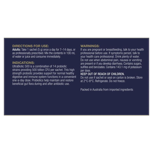 Bioceuticals UltraBiotic 500 14 Sachets Fridge Line
