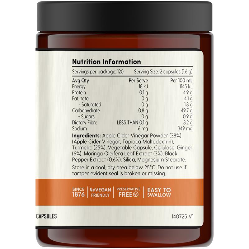 Load image into Gallery viewer, Barnes Naturals Apple Cider Vinegar with The Mother Turmeric Boost 120 Capsules
