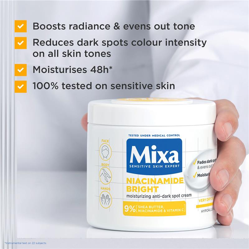 Load image into Gallery viewer, Mixa Niacinamide Bright Moisturising Anti-Dark Spot Cream 400ml
