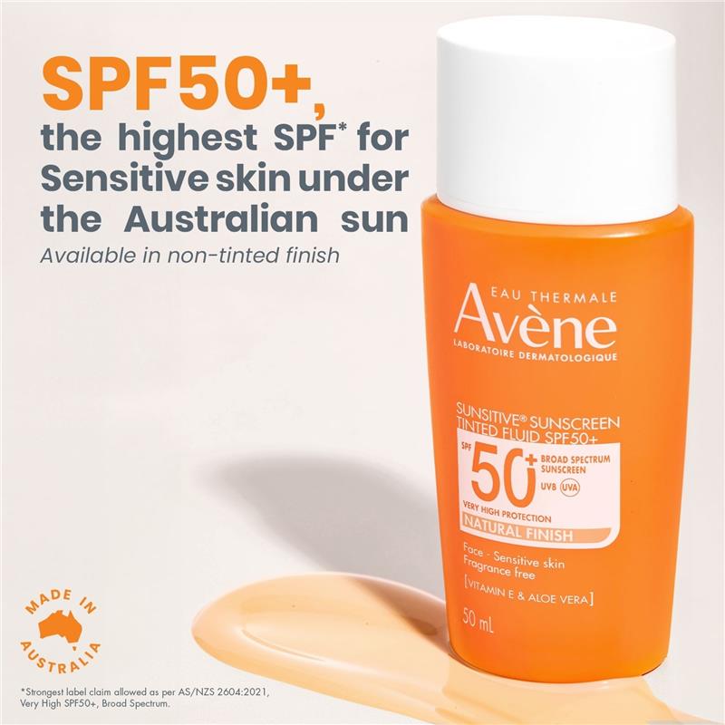 Load image into Gallery viewer, Avene Sunsitive Sunscreen Tinted Fluid SPF 50+ 50ml
