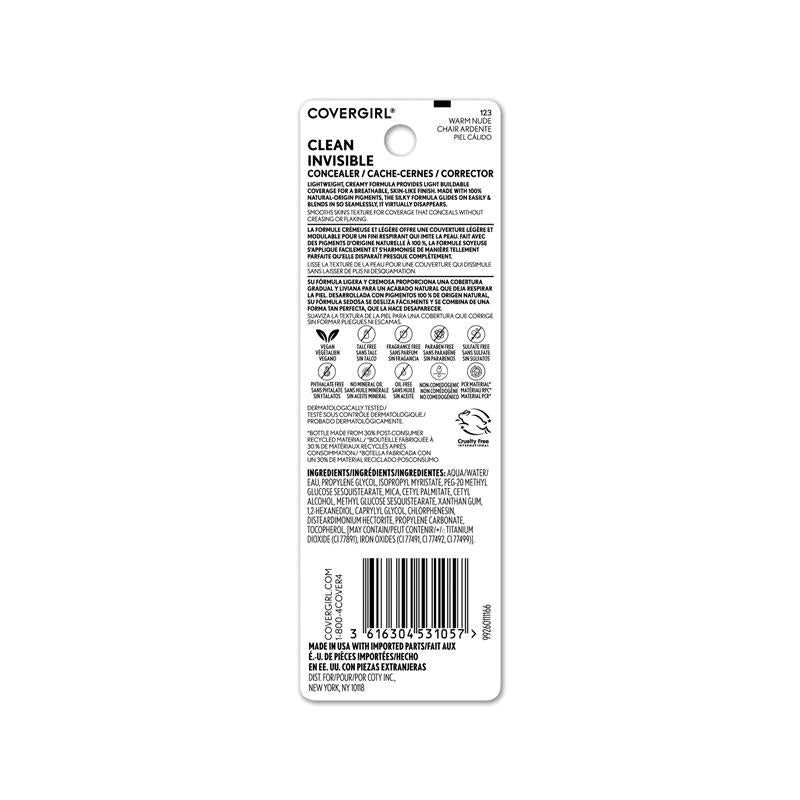 Load image into Gallery viewer, Covergirl Clean Invisible Concealer 123 Warm Nude 7ml
