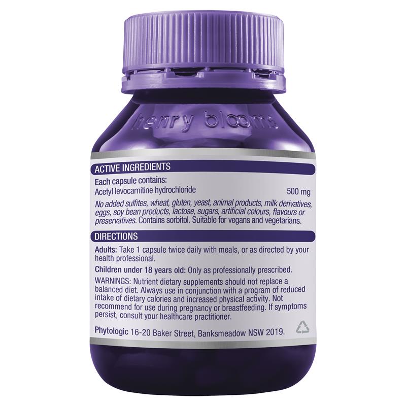 Load image into Gallery viewer, Henry Blooms Acetyl L-Carnitine 500 60 Vege Capsules
