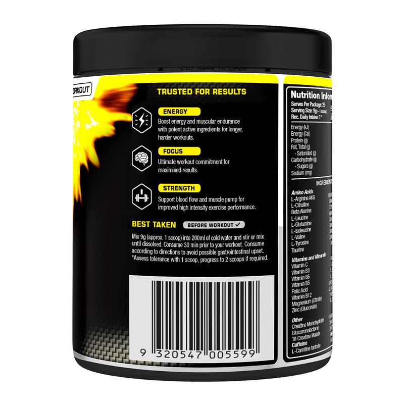 Load image into Gallery viewer, Vital Strength Pre Workout Powder Mango Lemonade 225g
