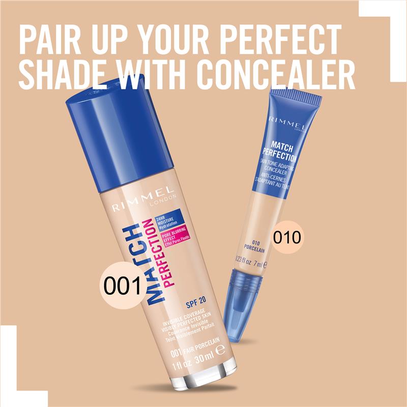 Load image into Gallery viewer, Rimmel Match Perfection Foundation Fair Porcelain 001
