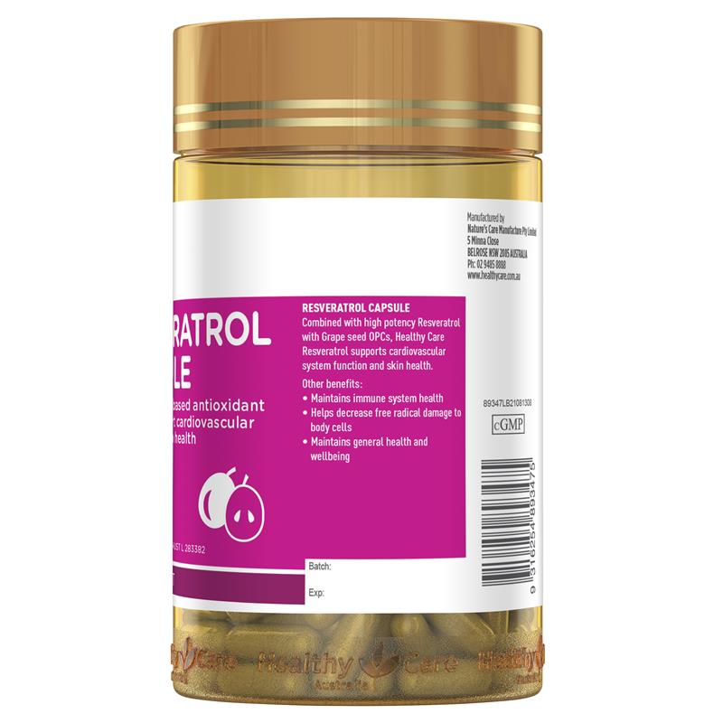 Load image into Gallery viewer, Healthy Care Resveratrol 180 Capsules
