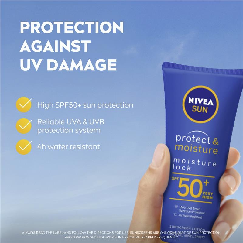 Load image into Gallery viewer, NIVEA Sun Protect &amp; Moisture SPF50+ Sunscreen Lotion 100ml
