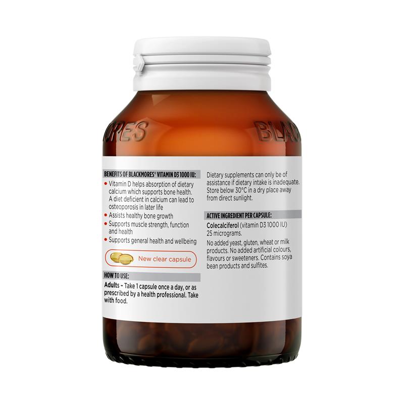 Load image into Gallery viewer, Blackmores Vitamin D3 1000IU 200 Capsules

