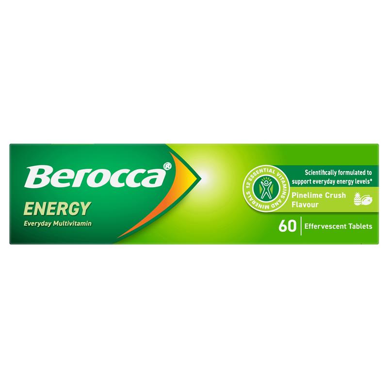 Load image into Gallery viewer, Berocca Energy Pinelime Crush 60 Effervescent Tablets Exclusive
