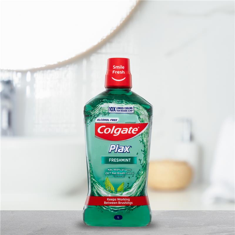 Load image into Gallery viewer, Colgate Plax Alcohol Free Antibacterial Mouthwash Freshmint 1L
