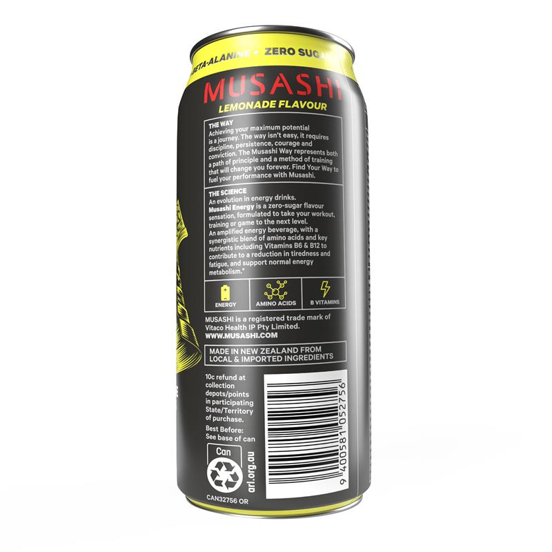 Load image into Gallery viewer, Musashi Energy Lemonade 500ml
