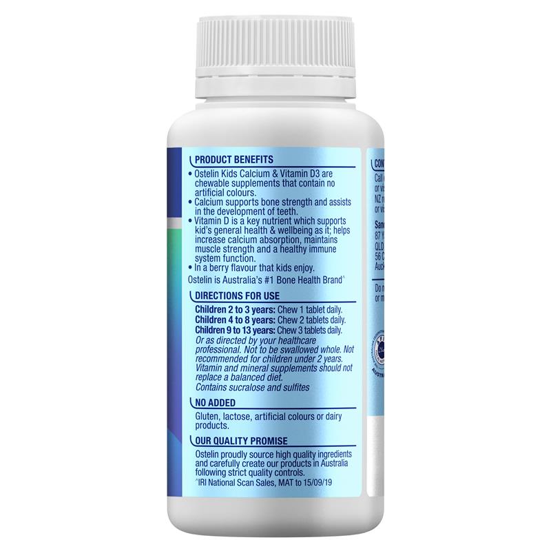 Load image into Gallery viewer, Ostelin Kids Calcium &amp; Vitamin D3 90 Chewable Tablets
