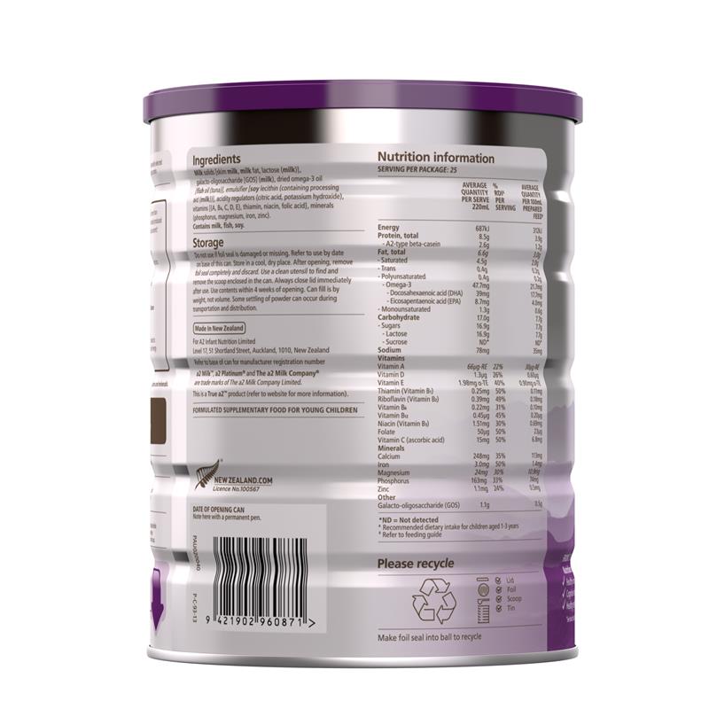 Load image into Gallery viewer, A2 Platinum Premium Junior Milk Drink Stage 4 From 4 Years 900g
