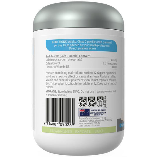 Nature's Way Adult Vita Gummies Sugar Free High Strength Calcium 120 Gummies Exclusive Size