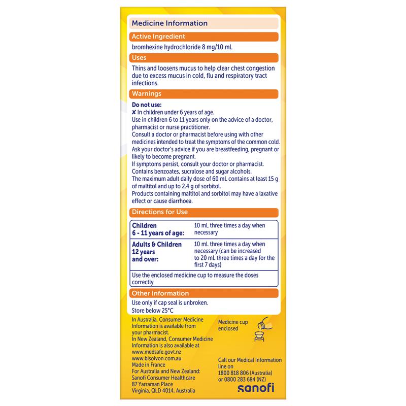 Load image into Gallery viewer, Bisolvon Chesty Oral Cough Liquid 200ml
