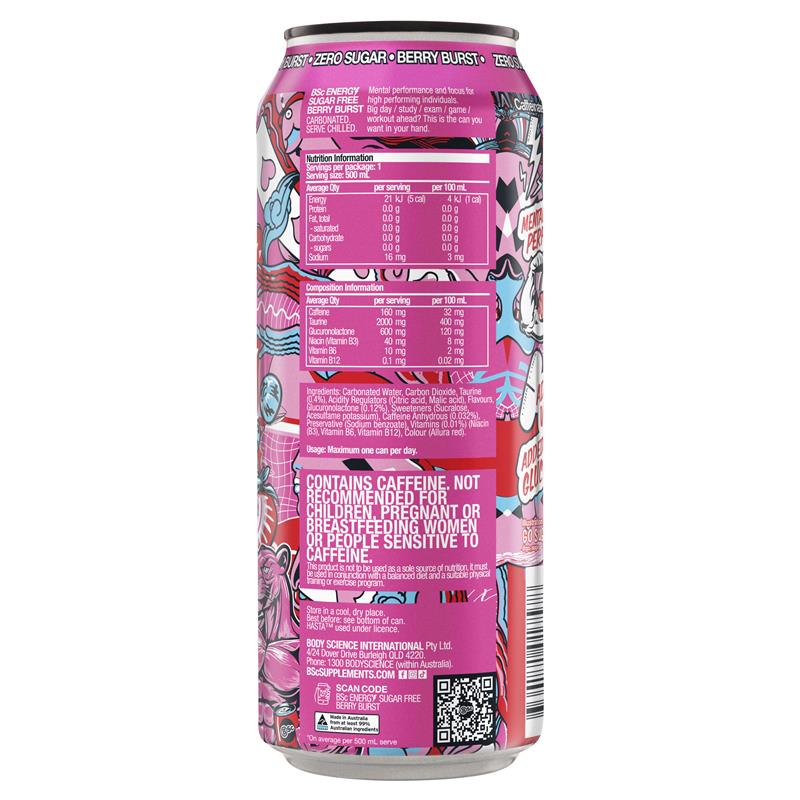 Load image into Gallery viewer, BSc Energy Drink Berry Burst 500ml
