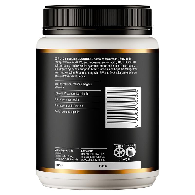 Load image into Gallery viewer, GO Healthy Fish Oil 1500mg Odourless 420 Capsules
