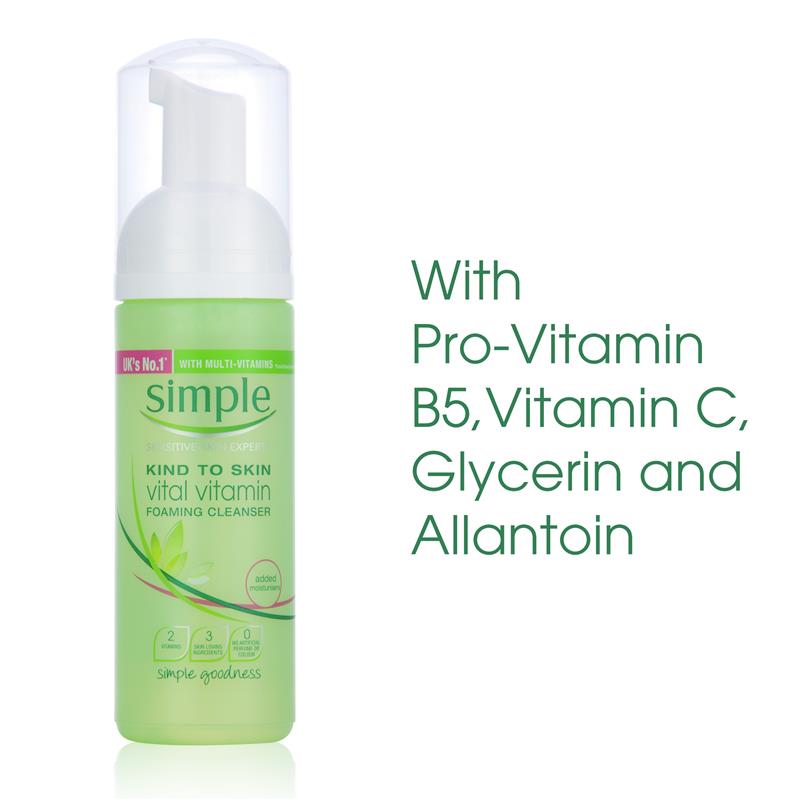 Load image into Gallery viewer, Simple Kind To Skin Foaming Cleanser Vital Vitamin 150ml
