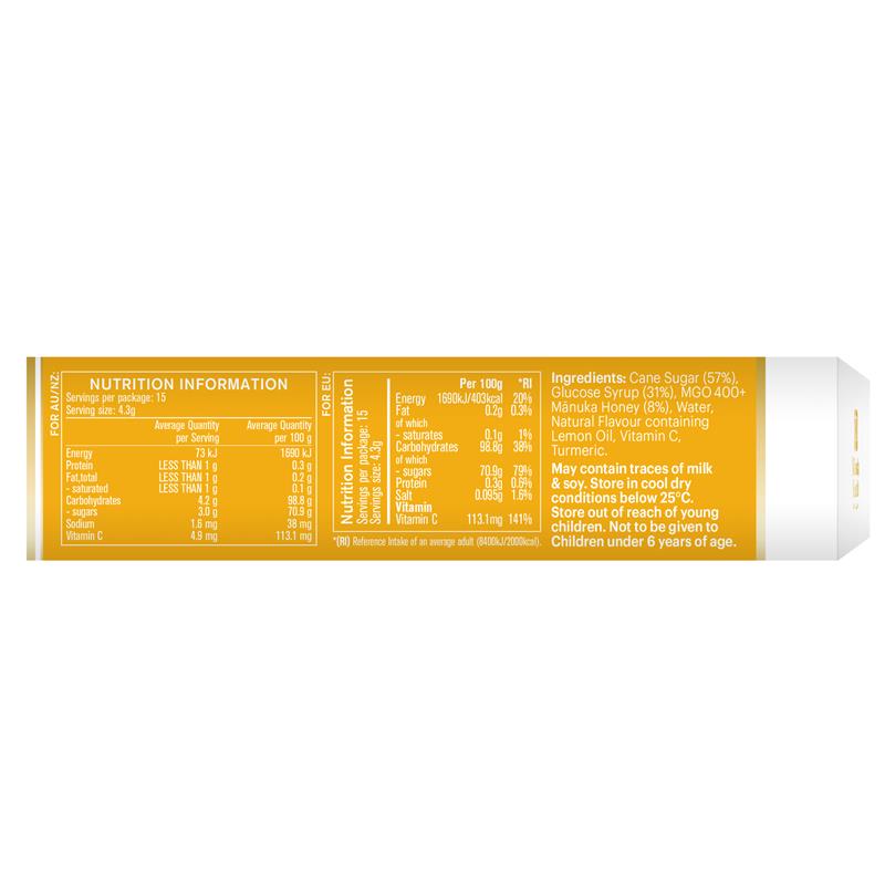 Load image into Gallery viewer, Manuka Health Manuka Honey Drops Lemon 15 Pack 65g
