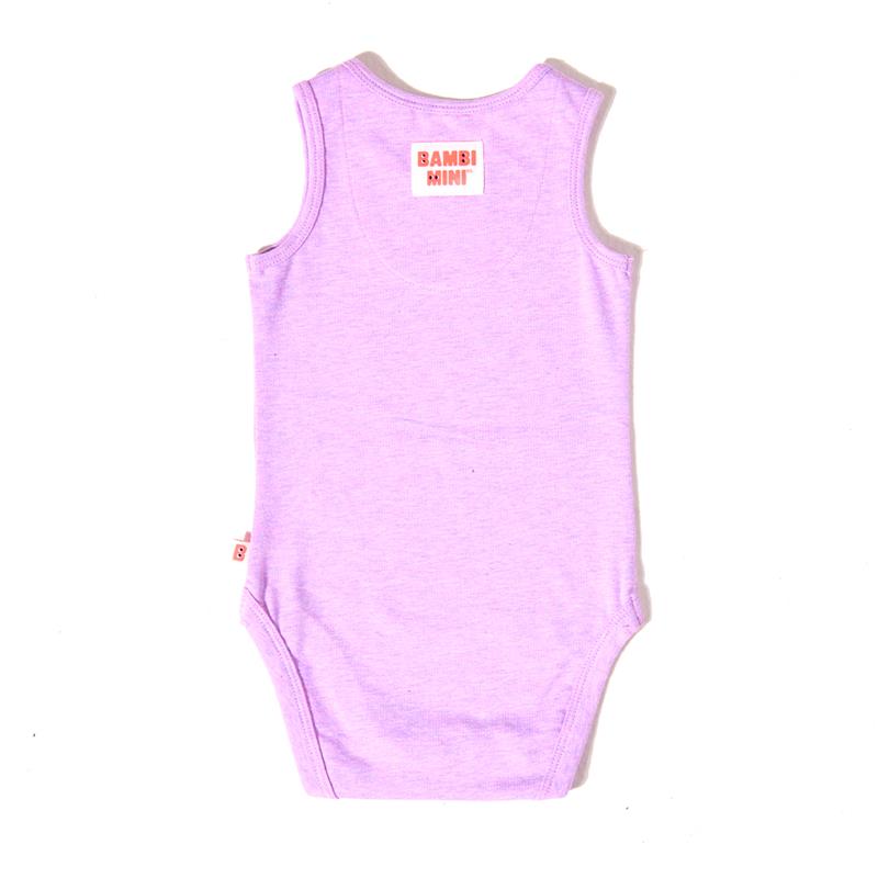 Load image into Gallery viewer, Bambi Mini Co. Supersinglet Bodysuit Girls Purple Flowers and Candy Stripe 2 pack 6-12
