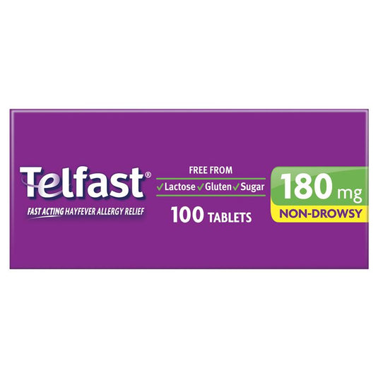 Telfast Hayfever Allergy Tablets 180mg 100 Pack Exclusive Size