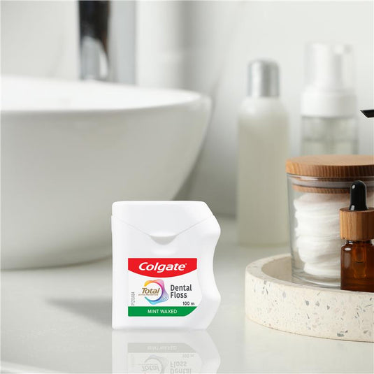 Colgate Dental Floss Total Mint Waxed 100m