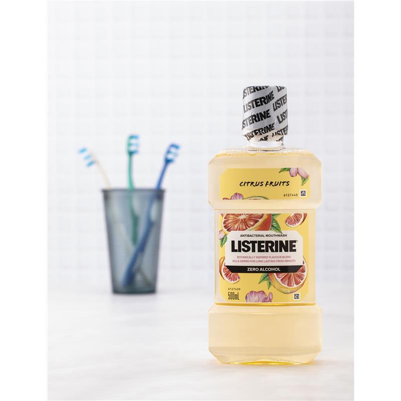 Load image into Gallery viewer, Listerine Zero Alcohol Antibacterial Mouthwash Citrus Fruits 500mL
