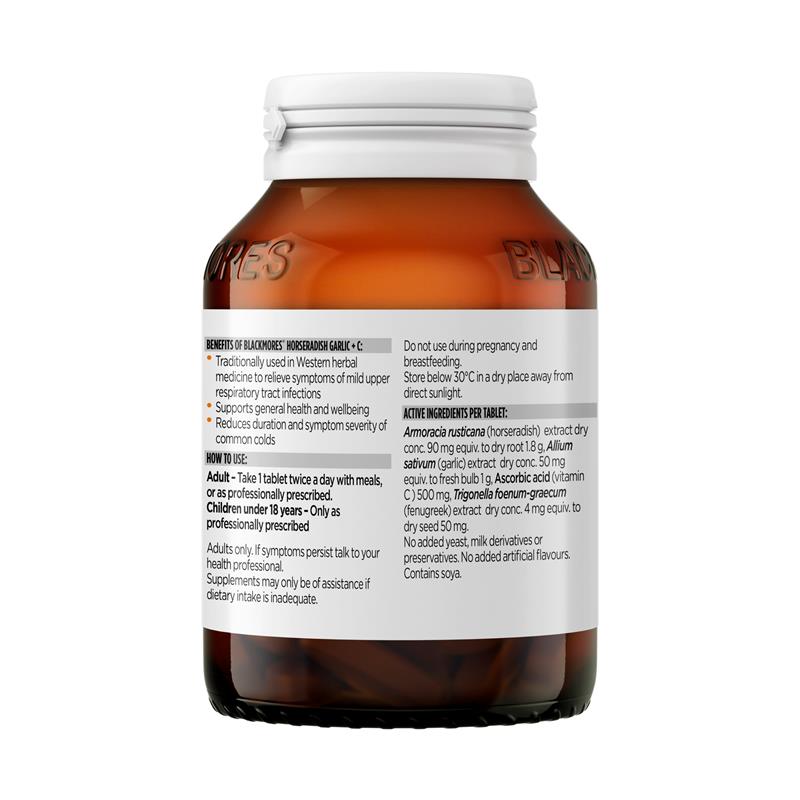 Load image into Gallery viewer, Blackmores Horseradish Garlic + C 90 Tablets
