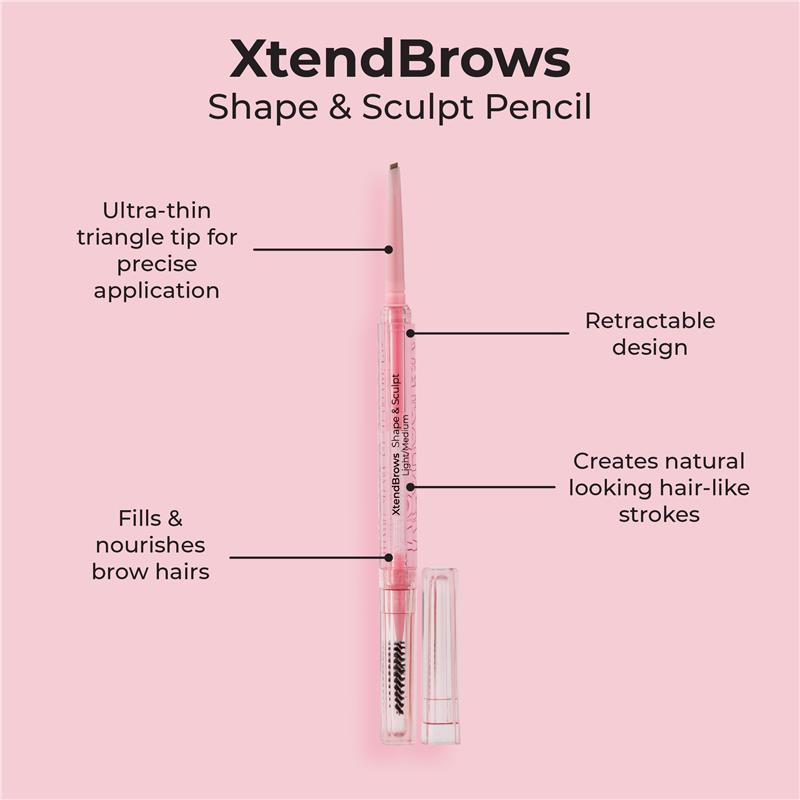 Load image into Gallery viewer, MCoBeauty XtendBrows Shape &amp; Sculpt Pencil Medium/Dark
