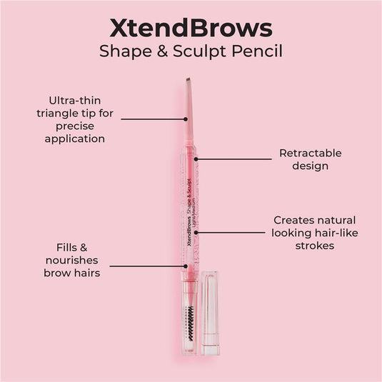 MCoBeauty XtendBrows Shape & Sculpt Pencil Medium/Dark