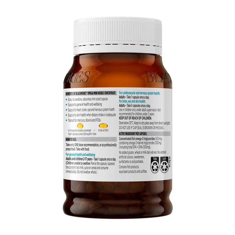 Load image into Gallery viewer, Blackmores Omega Mini Double Concentrate 400 Capsules
