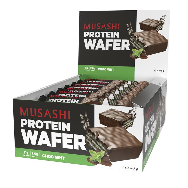 Load image into Gallery viewer, Musashi Protein Wafer Choc Mint 40g
