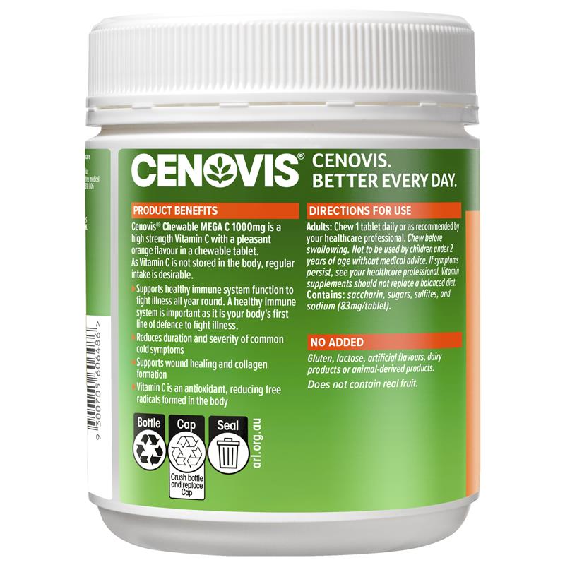 Load image into Gallery viewer, Cenovis Chewable Mega C 1000mg 200 Tablets Exclusive Size
