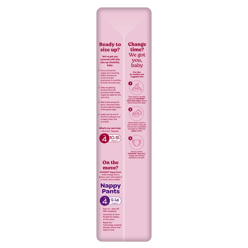 Load image into Gallery viewer, Huggies Ultra Dry Nappies Size 3 Girl 6-11kg Bulk 44 Pack
