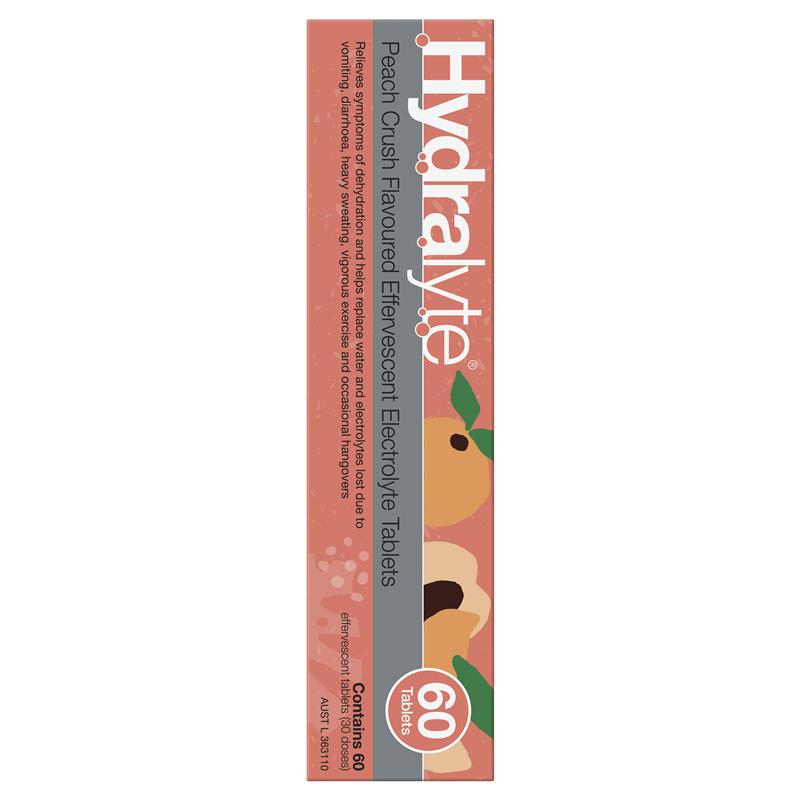 Load image into Gallery viewer, Hydralyte Electrolyte Effervescent Peach Crush 60 Tablets Exclusive Size
