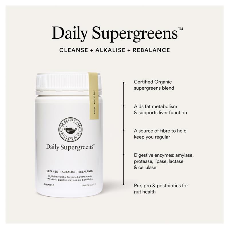 Load image into Gallery viewer, The Beauty Chef Daily Supergreens Pineapple Fermented Greens Powder 150g
