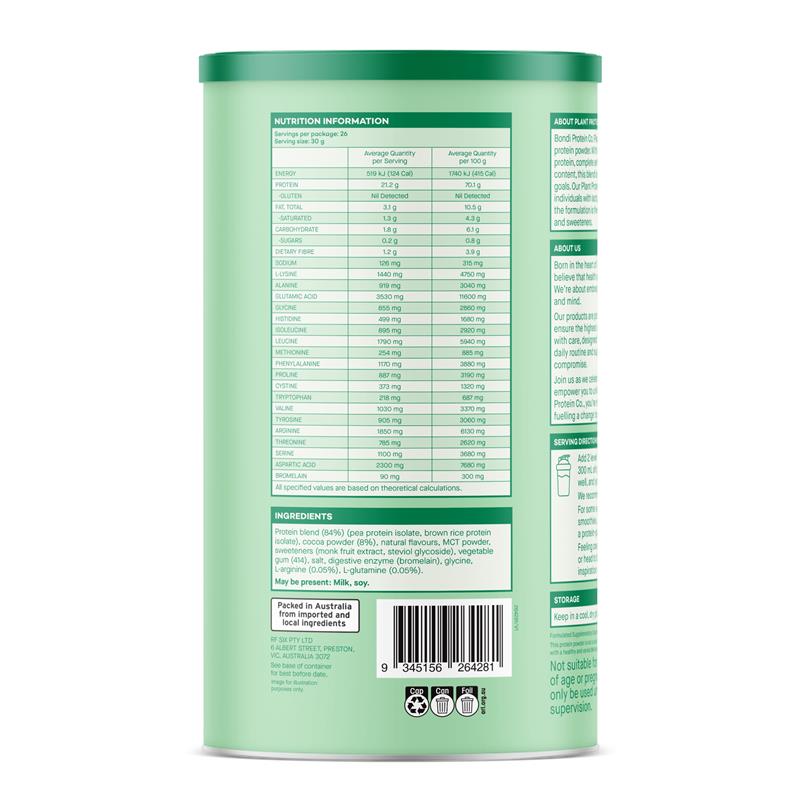 Load image into Gallery viewer, Bondi Protein Co. Plant Protein Double Chocolate 800g
