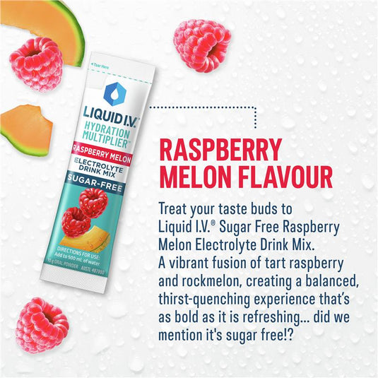 Liquid IV Hydration Sugar Free Raspberry Melon 10 Sachets